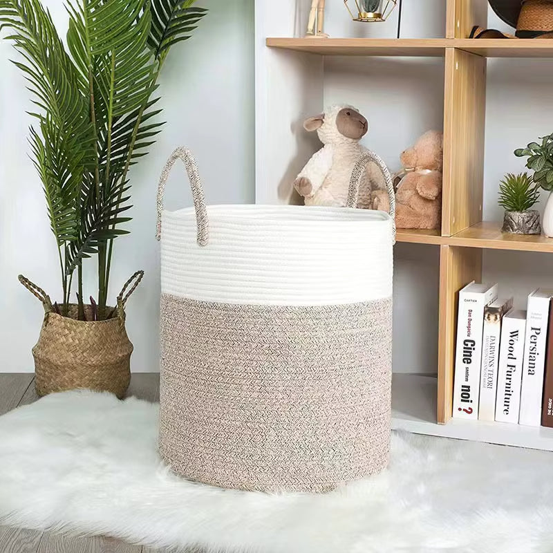 Cesta de Armazenamento em Algodão Trançado