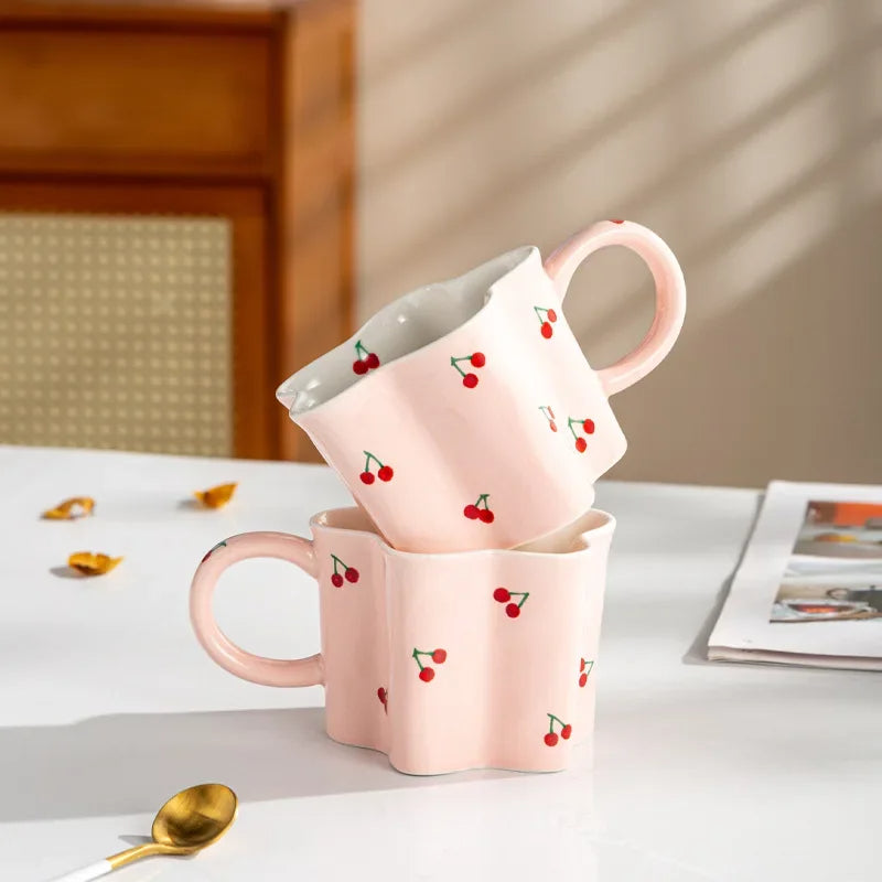 Caneca Cereja Pintada 320ml