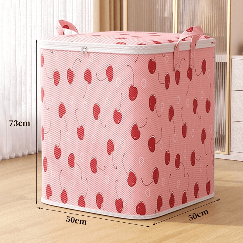 Organizador de Guarda-Roupa Dobrável com Estampa Rosa e Cereja
