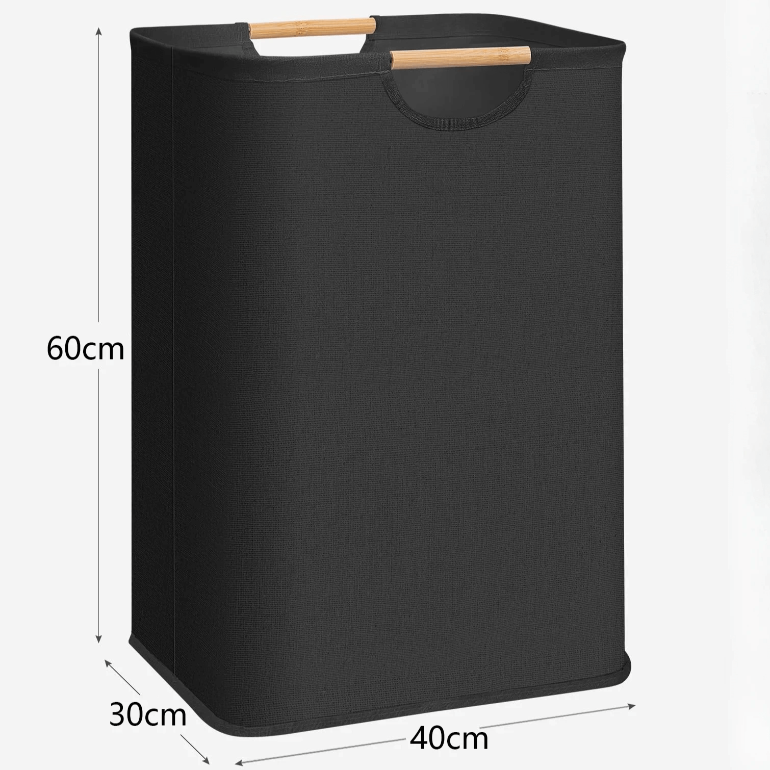 Cesto de Roupa Suja Luxo com Alças de Bambu