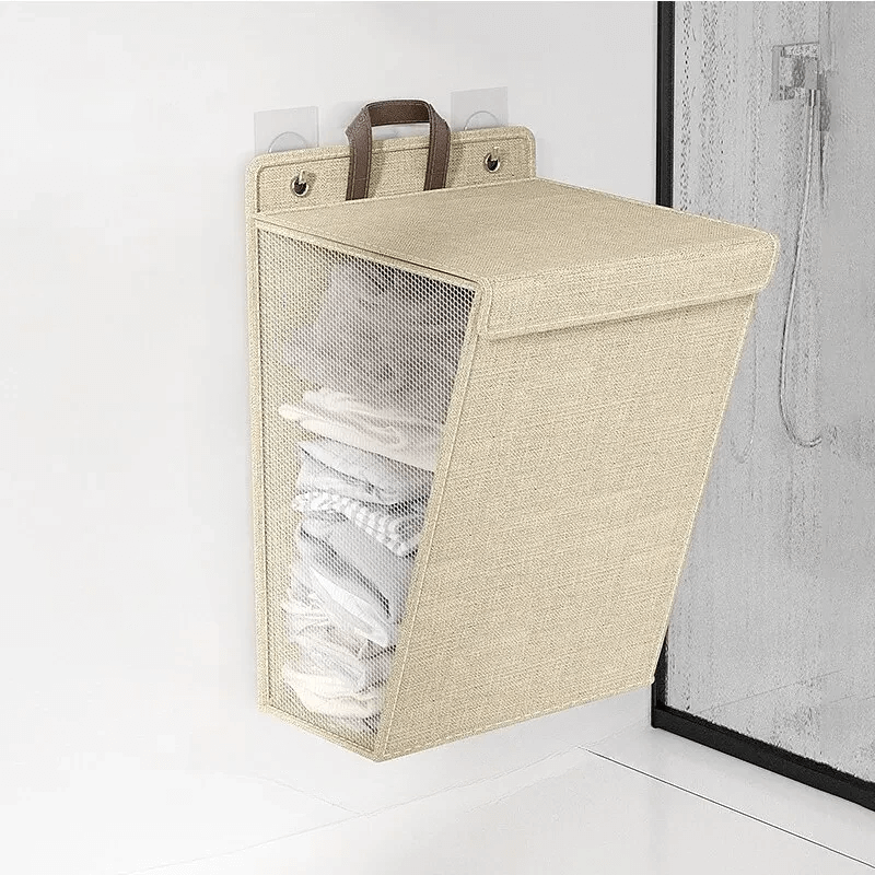 Cesto Dobrável de Parede para Lavanderia