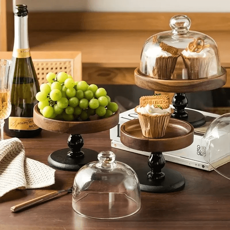 Bandeja Retrô em Madeira Acácia