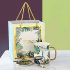 Conjunto Caneca de Porcelana de Luxo com Design Animal