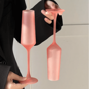 Taça Glamour de Vidro Fosco Rosa