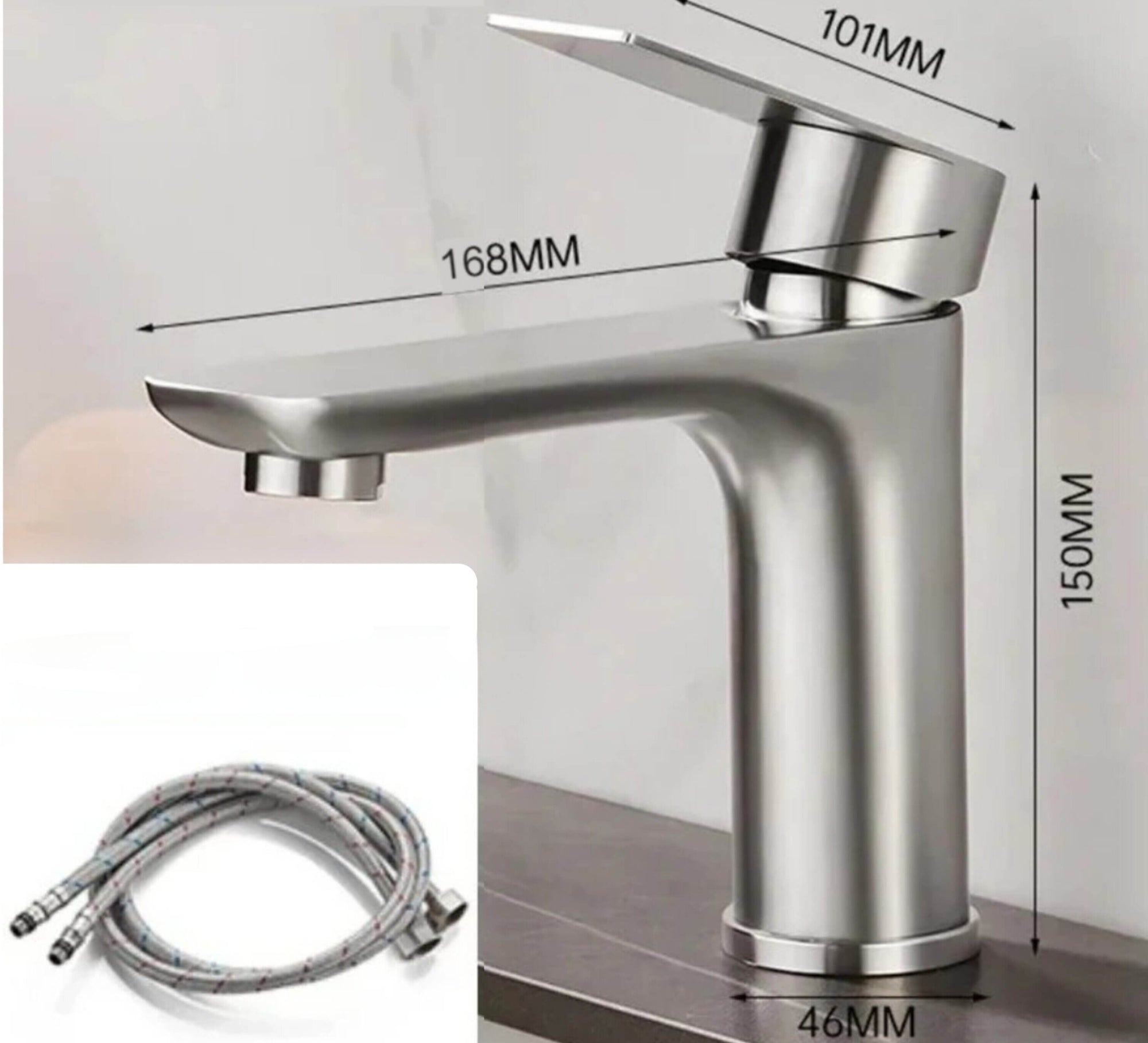 Torneira para Banheiro Quente e Frio em Inox