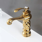 Torneira de Bacia Cromada Luxuosa com Cristais