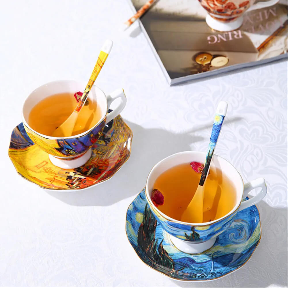 Conjunto Xícara Van Gogh - 3 Peças