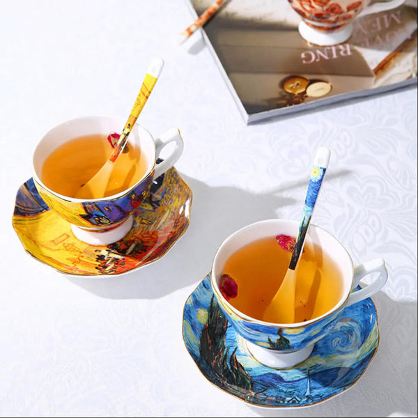 Conjunto Xícara Van Gogh - 3 Peças