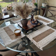 Conjunto Descanso para Prato de Linho Feito a Mão 4 ou 6pcs