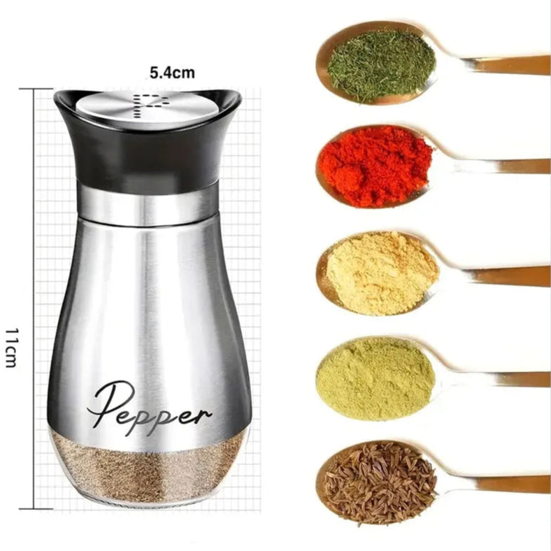 Conjunto Saleiro e Pimenteiro em Aço Inox