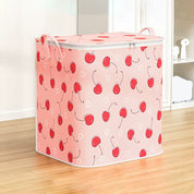 Organizador de Guarda-Roupa Dobrável com Estampa Rosa e Cereja