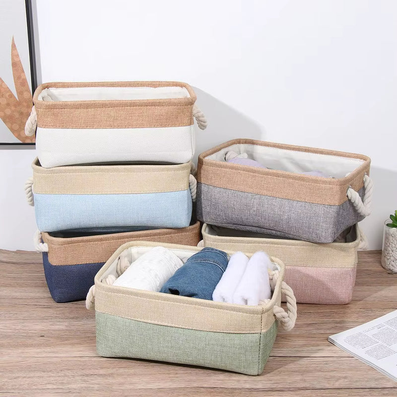 Cesta Dobrável de Linho para Armazenamento