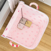 Organizador de Guarda-Roupa Dobrável com Estampa Rosa e Cereja