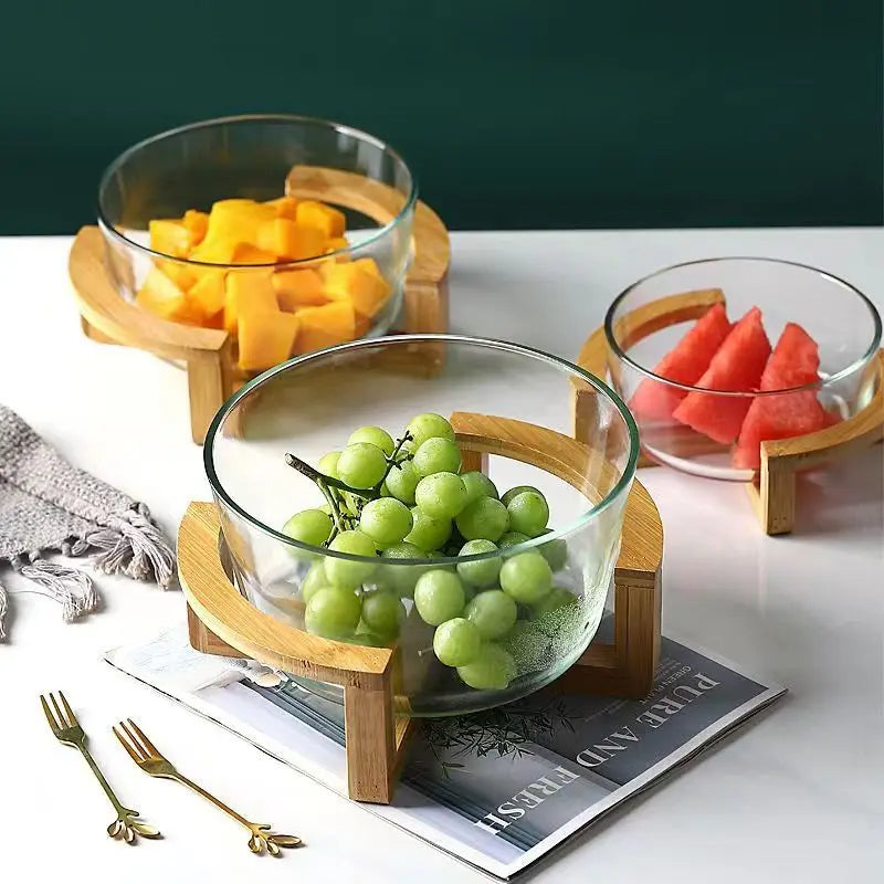 Saladeira com Base em Madeira