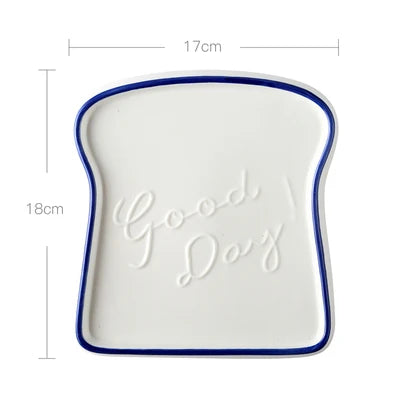1pc pão em forma de cerâmica café da manhã sobremesa placa torradas pratos salada lanche frutas bandeja utensílios de mesa do agregado familiar prato de jantar