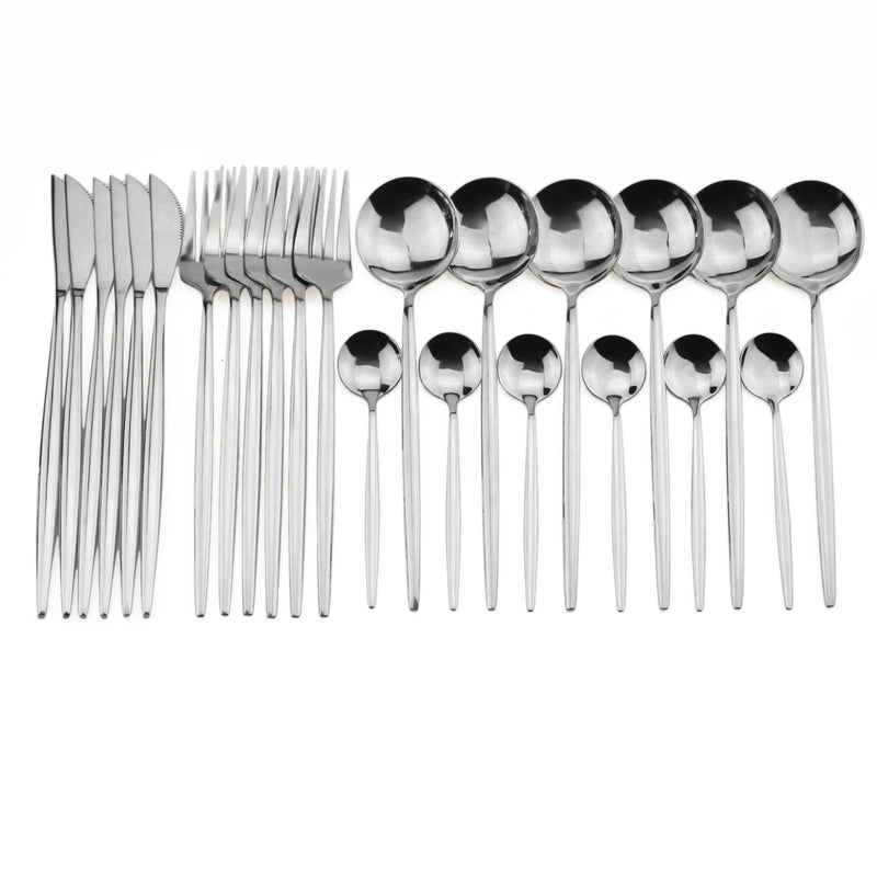 Kit Talheres Colors 24 Pcs em Inox