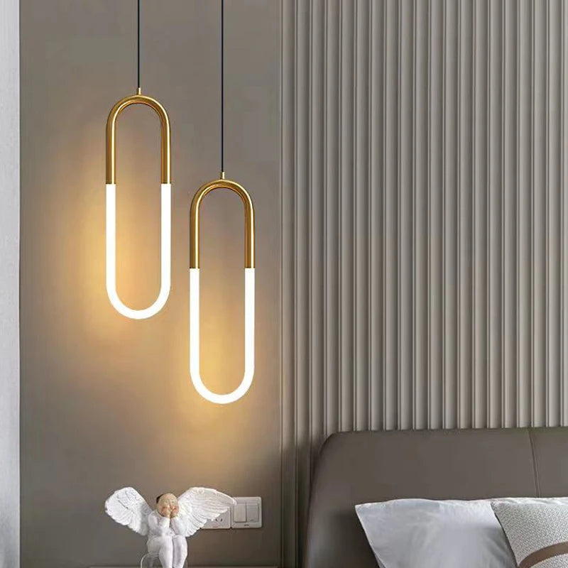 Luminária Minimalista de Luxo em Forma de U