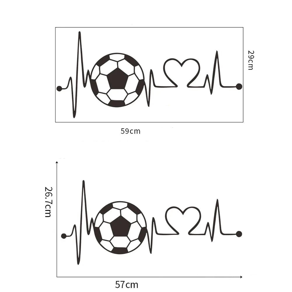 Adesivo de Parede Coração Pulsando Futebol