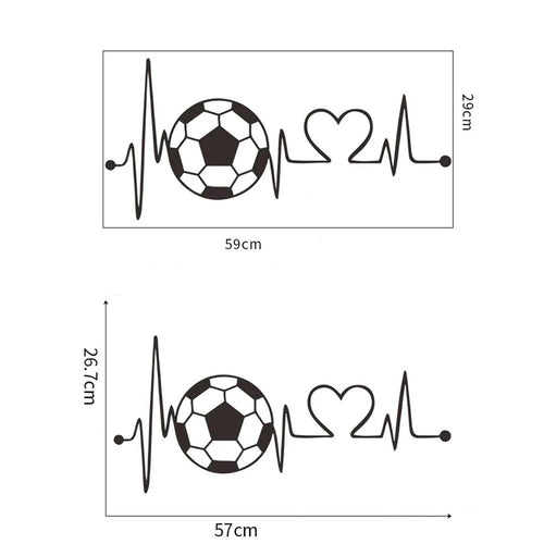 Adesivo de Parede Coração Pulsando Futebol