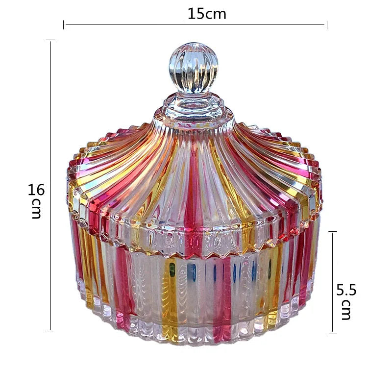 Frasco Decorativo de Cristal Colorido para Doces