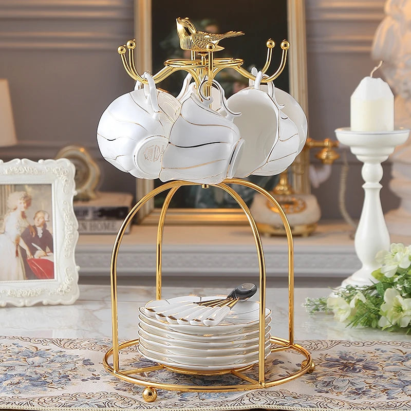 Conjunto de Xícara de Café em Porcelana de Luxo 200ml