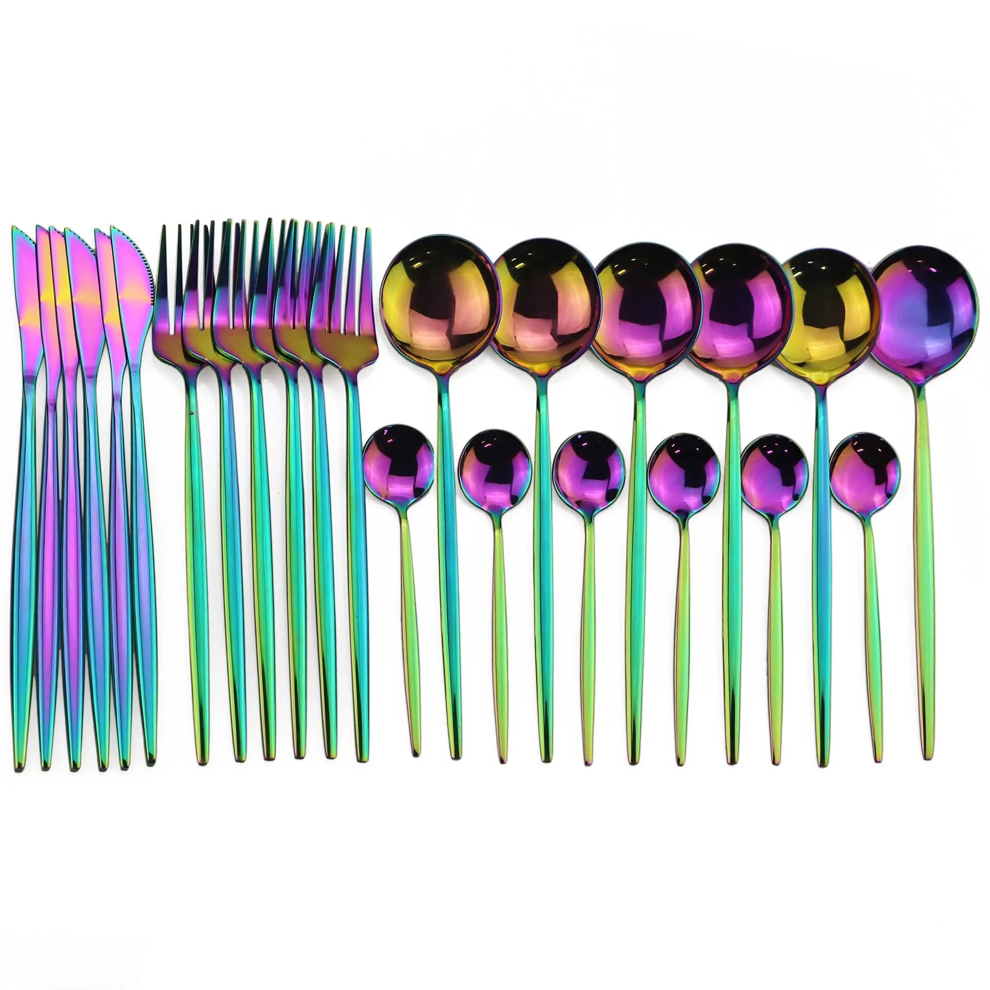 Kit Talheres Colors 24 Pcs em Inox