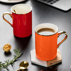 Caneca Premium de Porcelana com Detalhes Luxuosos Dourados