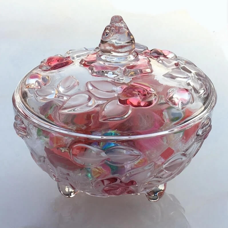 Frasco Decorativo de Cristal Colorido para Doces