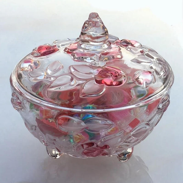 Frasco Decorativo de Cristal Colorido para Doces