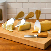 Kit Cortadores de Queijo 4 Pcs com Cabo de Madeira