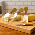 Kit Cortadores de Queijo 4 Pcs com Cabo de Madeira