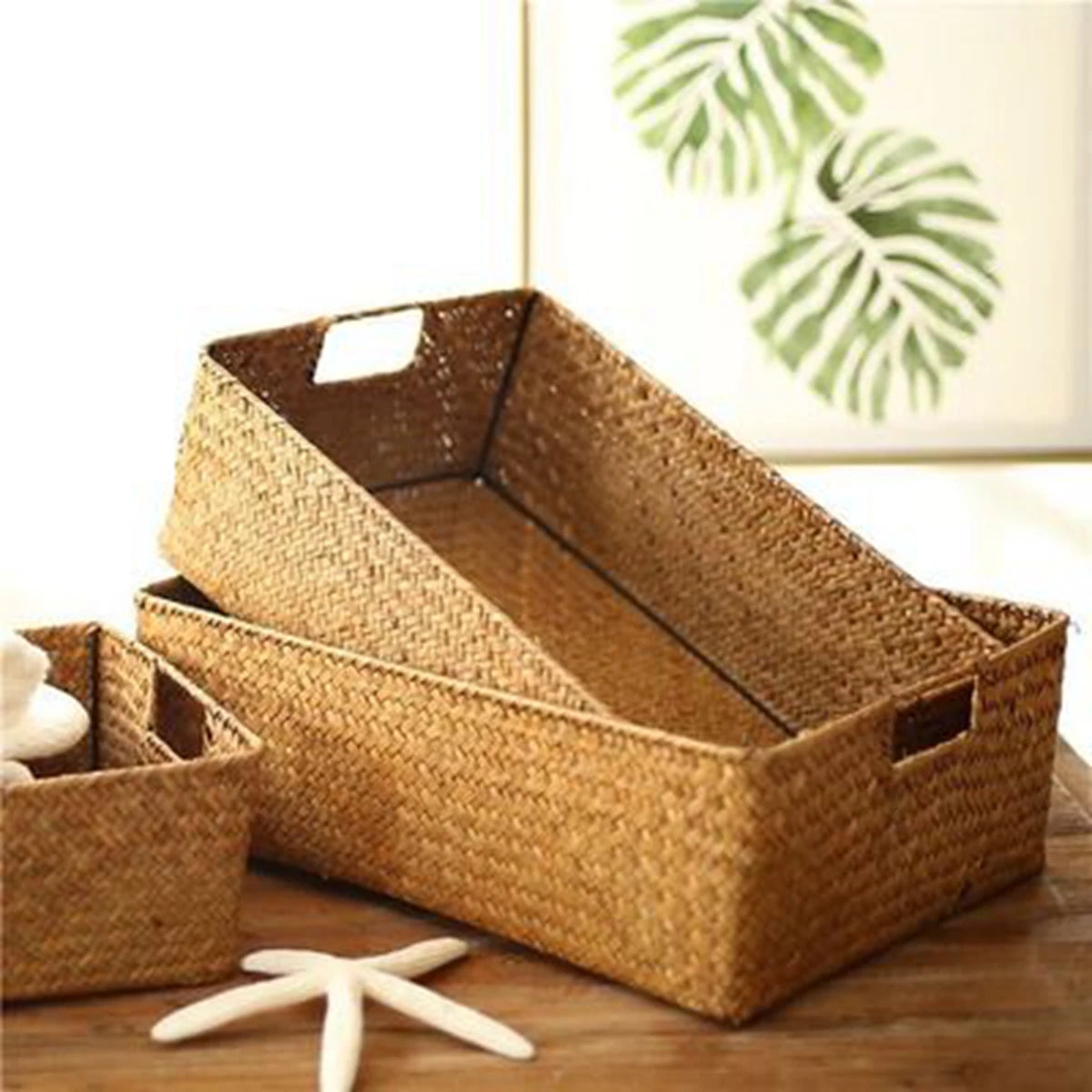 Cesta de Vime Natural para Organização e Decoração