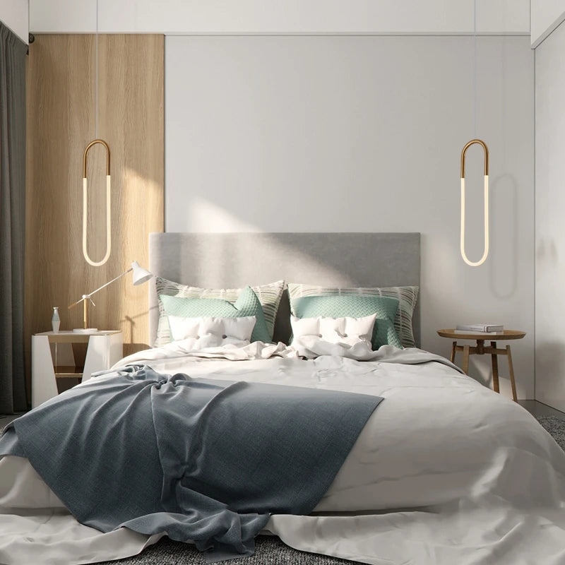 Luminária Minimalista de Luxo em Forma de U
