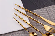 Conjunto Talheres Gold - 8 ou 12pcs