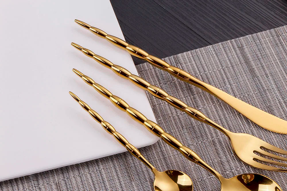Conjunto Talheres Gold - 8 ou 12pcs