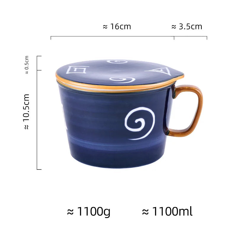 Tigela de Porcelana com Alça e Tampa - 1100ml