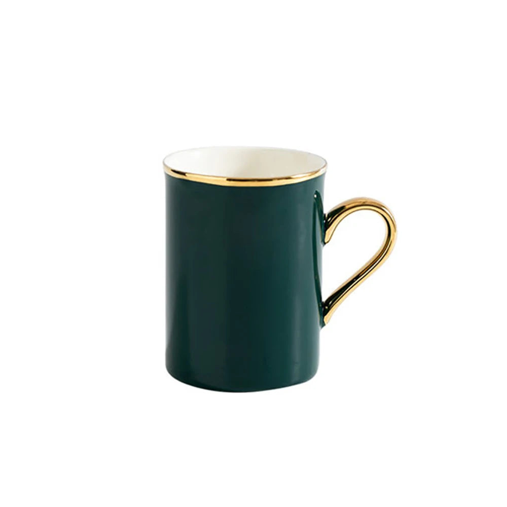 Caneca Premium de Porcelana com Detalhes Luxuosos Dourados