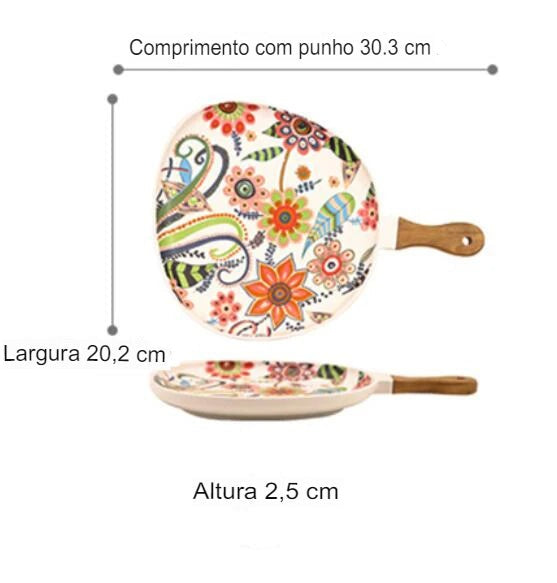 Travessa Pintada a Mão em Porcelana