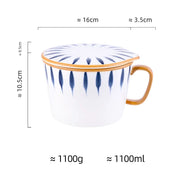 Tigela de Porcelana com Alça e Tampa - 1100ml