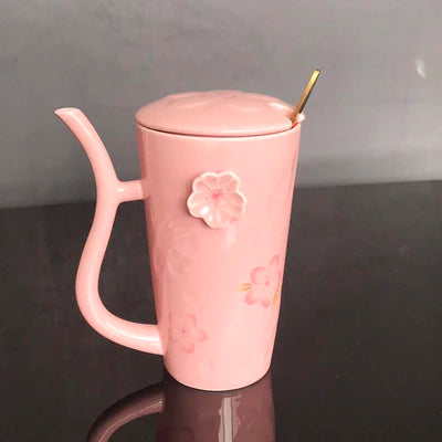 Caneca Flor de Cerejeira Cerâmica - 500ml