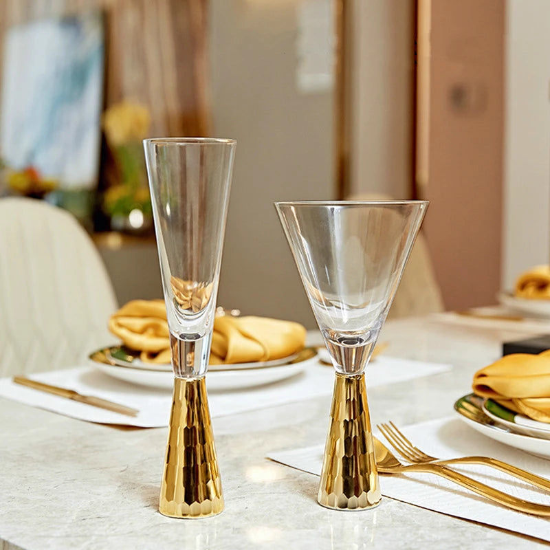 Taça Cocktail em Cristal Dourada