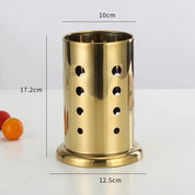 Porta Utensílios Gold em Inox