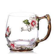 Caneca Flores Esmaltada de Vidro 5 Modelos