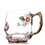 Caneca Flores Esmaltada de Vidro 5 Modelos