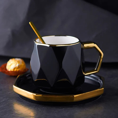 Conjunto Xícara Deluxe Porcelana - 3pcs