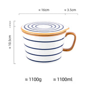 Tigela de Porcelana com Alça e Tampa - 1100ml