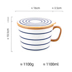 Tigela de Porcelana com Alça e Tampa - 1100ml