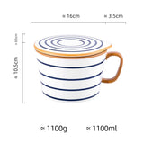Tigela de Porcelana com Alça e Tampa - 1100ml