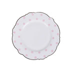 Prato de Porcelana Escultural com Borda Dourada Floral