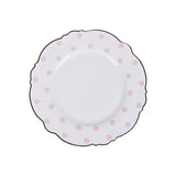Prato de Porcelana Escultural com Borda Dourada Floral